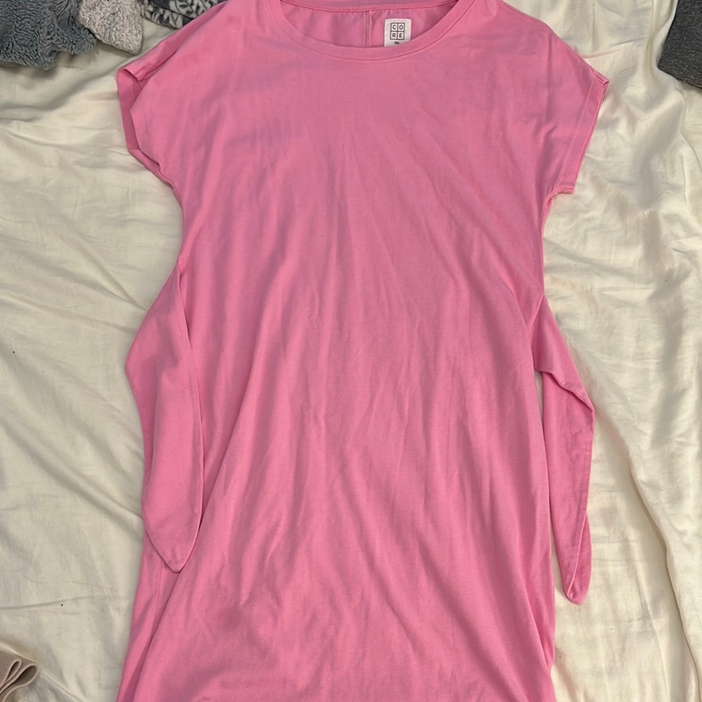 Pink T-shirt dress